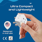 Ceptics African Travel Adapter Set 2 in 1 USA to Africa, S. Africa, Nigeria, Ghana, Uganda (Type M, E/F, Type G) - 3 Pack (Does Not Convert Voltage)
