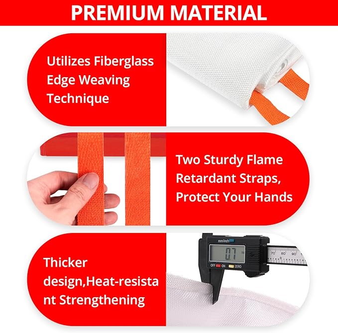 SecuCaptain Emergency Fire Blanket for Home and Kitchen - 20 Pack 40"x40" Flame Suppression Fiberglass Fire Blankets for House Camping Car Warehouse Office Emergency Survival Safety