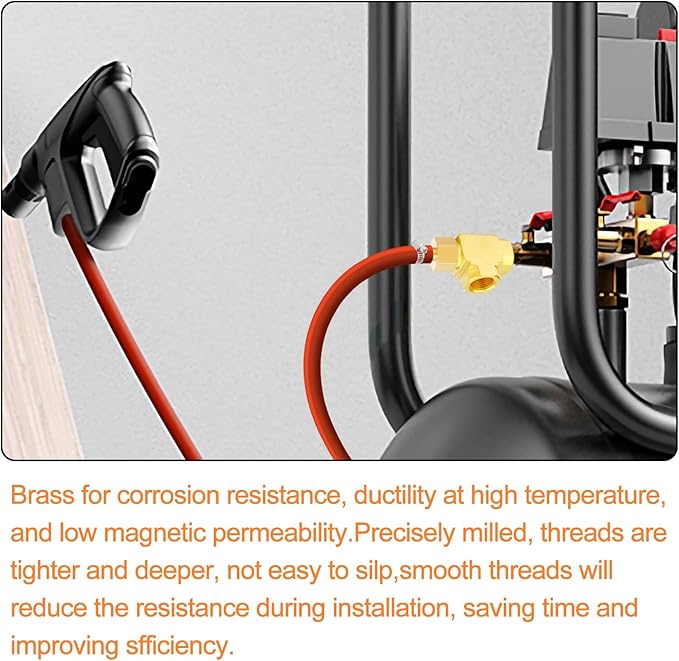 GASHER 1Pc Brass Tee Fitting, 3/8" FNPT x 3/8" FNPTx 3/8" MNPT Pipe Fittings, Male Run Tee
