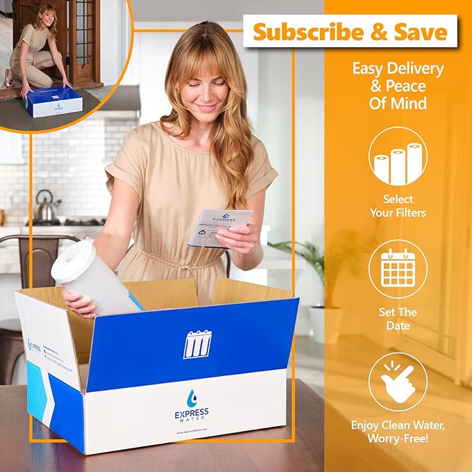 Express Water Polyphosphate Anti-Scale Water Replacement Filter – Whole House Replacement Water Filter – PHO High Capacity Water Filter – 4.5” x 20” inch – 2 Pack