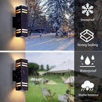 Up and Down Lights Outdoor Wall Light Fixtures, Aluminum Dusk to Dawn Outdoor Lighting Fixture, Modern Black Exterior Light Fixtures, Wall Mount Porch Light for House Front Door