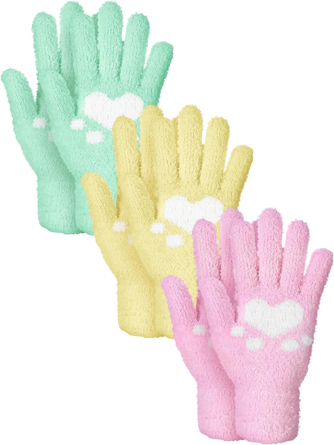 Patelai 3 Pairs Microfiber Plant Dusting Gloves Leaf Cleaning Gloves for Indoor Plants, Blinds, Furniture, House(Green, Pink, Grass Green,Medium)