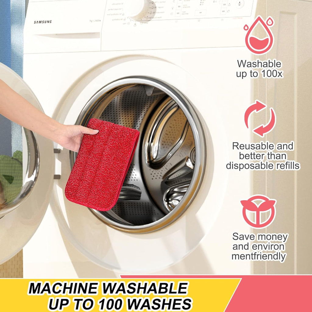 10 Pack 16.5 inch Reusable Mop Pads Microfiber Spray Mop Replacement Heads for Wet/Dry Mops Compatible with Bona Floor Care System