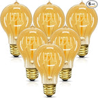 UNILAMP Edison Bulbs 40W, Vintage A19 Antique Incandescent Light, E26 Dimmable Decorative, Warm White 2700K, 110-130V, 6 Pack