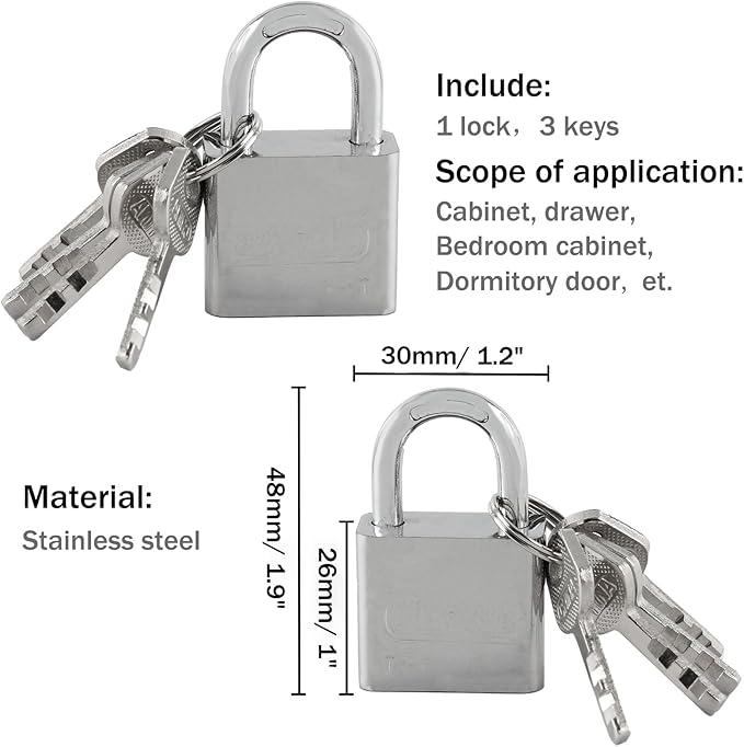 HOWDIA 180 Degree Hasp Lock Latch with Padlock, 4 Inch Stainless Steel Pad Lock Latches Locking Latch Security Door Clasp Hasp for Shed/Gate/Storage（Silver）
