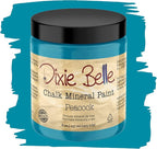 Dixie Belle Paint Company Chalk Finish Furniture Paint - Peacock (8oz) - Matte True Teal Chic Chalk Mineral DIY Furniture Paint