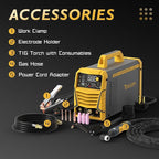 TOOLIOM 200A AC/DC TIG Welder with Pulse, Dual Voltage 110V/220V, Aluminum Welder with IGBT Inverter, Large LED Display, AC TIG/DC TIG/Pulse TIG/SPOT TIG/Stick Multiprocess Welding Machine