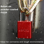 SEPOX® Ultra-Durable Anti-Rust Outdoor Keyed Different Padlocks - Red 38mm (1-1/2") Long Shackle, 24-Pack w/ 3 Big Keys Each, Ideal for Gate, Storage, Locker, Fence & Lock-Out