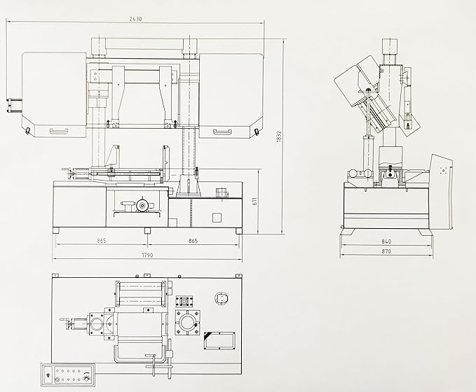 KAKA Industrial Metal Cutting Bandsaw 15.7 Inch Capacity Double Column Horizontal Band Saw Hydraulic Variable Speed Vertical Lifting TGK-16