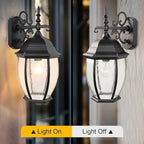 Outdoor Wall Lights, 16 Inch Wall Sconce with Glass Shades, Waterproof Porch Light Fixture, Mounted Exterior Lighting Fixtures for House Farmhouse Patio Doorway Garage (E26 Base Max 40W)