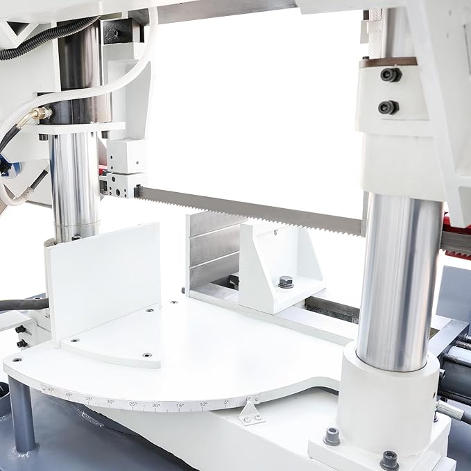 KAKA Industrial Metal Band Saw11 Inch Capacity Double Column Band Saw with 45° Rotating Head Hydraulic Downfeed Variable Speed Metal Cutting Bandsaw TBK-11A