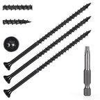 Wood Screws #10 x 4’’, T25 Star Torx Drive Flat Head Deck Screws, Black, 52Pcs (1lb)