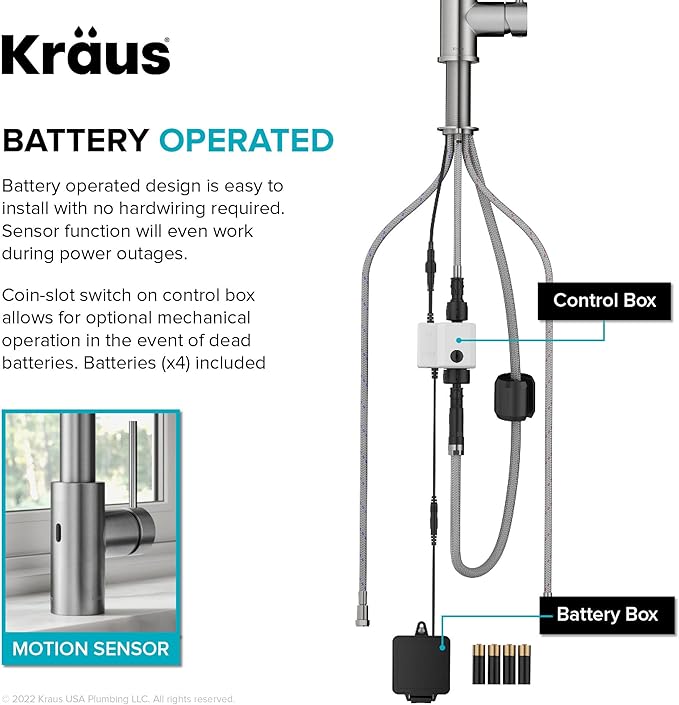 KRAUS Oletto Touchless Sensor Commercial Pull-Down Single Handle Kitchen Faucet with QuickDock Top Mount Assembly in Spot Free Antique Champagne Bronze, KSF-2631SFACB