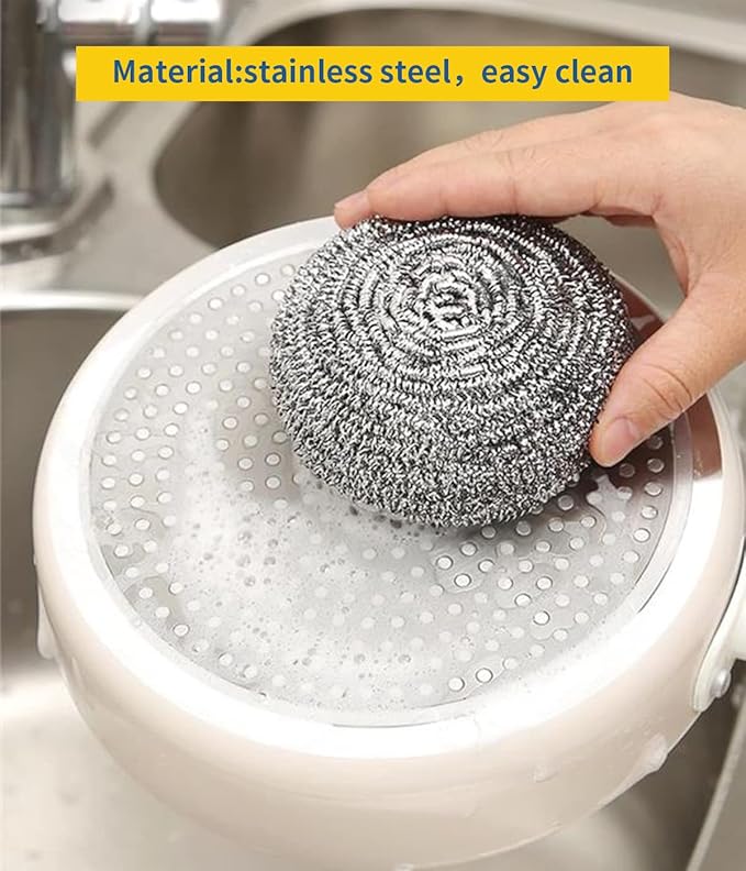 12Pcs Steel Wool Scrubber - Steel Wool for Cleaning Dish Pots Pans Grills Stainless Steel Scrubber for Kitchen Sinks Cleaning Steel Wool Pads Metal Scrubber