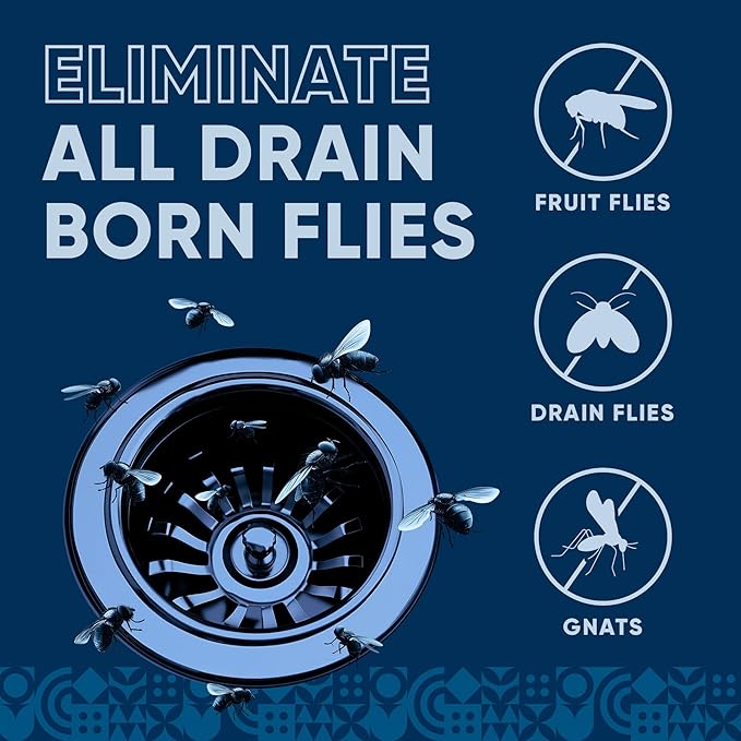 Fruit Fly Drain Treatment | Drain Fly Eliminator | Eliminates Gnats, Sewer Flies and More - Works in All Drains - 256 Fl Oz