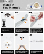 Adetu 2 Inch 5CCT Gimbal Led Recessed Lighting with Junction Box, 360°+90° Adjustable Recessed Can Lights, 2700K/3000K/3500K/4000K/5000K Selectable, 5W Eqv 50W, 550LM Brightness - ETL (White, 1 Pack)