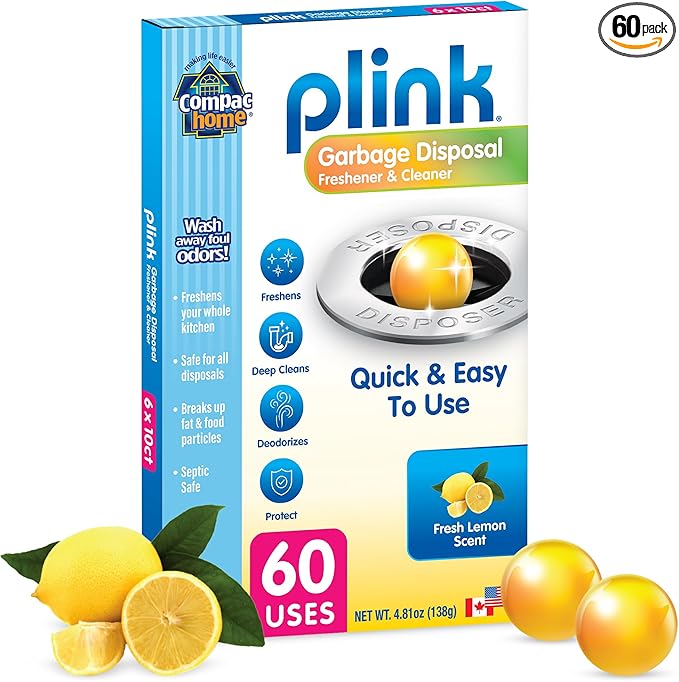 Compac Home Plink Garbage Disposal Cleaner and Deodorizer 60ct VALUE PACK - Lemon
