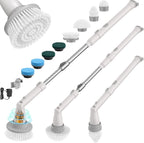 Sweepulire Electric Spin Scrubber SW1, Shower Scrubber with Long Handle, 2 Spin Speeds, Electric Bathroom Scrubber with 8 Replacement Heads, Bath Tub Cleaner Brush for Floor, Tub, Shower, Tile