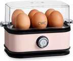 COOK WITH COLOR 6-Egg Capacity Egg Cooker – For Soft, Medium, Or Hard-Boiled Eggs, Rapid Cook Time, Auto Shut-Off & Boil-Dry Protection – Includes Tray, Measuring Cup & Lid – 210W Egg Maker, Pink