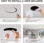 Lepro 12 Pack 6 Inch Canless LED Recessed Light,Dimmable Retrofit Ultra-Thin Ceiling Light with Junction Box,5000 Kelvin Daylight Wafer Lights 12 watt 1050 Lumen, ETL,FCC & Energy Star Certified