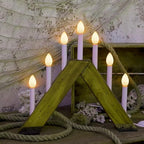 Abeja C7 Ceramic White Replacement Bulbs, 25 Pack C7 White Replacement Bulbs, 5W Vintage Bulbs for Outdoor Indoor Patio Christmas Decoration-E12 Candelabra Base