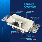 LIDER Minimalist Design Matte Finish Lighted Decorator Switch, Frameless Paddle Toggle Switch with Locator Light, Grounding Screw, 3-Way or Single Pole, 15A 120V, UL Listed, Light Almond, 5 Pack