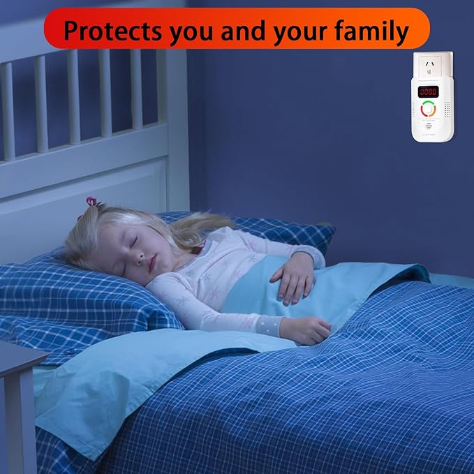 Carbon Monoxide Detectors Plug in,Portable Co Detector with LED Digital Display and 85 Decibel Alarm, Carbon Monoxide Alarm for Home,RV,Travel,Tested to UL 2034 Standards (2 Pack)