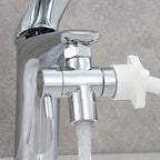 3 Way Shower Diverter - Solid Brass, Sink Valve Faucet Splitter for Kitchen or Bathroom, M22-M24, M22-G1/2 Adaptor, Silver