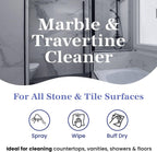 Marblelife InterCare Marble and Travertine, Natural Stone & Terrazzo Liquid Cleaner, Shower & Tile Surface Care, Floor, Walls & Countertop Cleaner and Degreaser, 32 oz