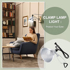 Macarrie 8 Pack Clamp Lamp Light with Aluminum Reflector, 6ft SPT-2 18awg Cord and Adjustable Stand Fixture, up to 150 Watt, E26 Socket, No Bulb(5.5 Inch)