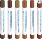 HARFINGTON Wood Filler Sticks 6 Colors Wooden Wax Touch Up Furniture Repair Crayons for Brown, Red, Begonia, Red Oak, Light Teal, Light Red Maple