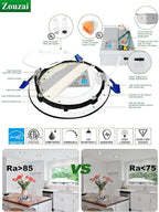 zouzai 4 Inch Black 5CCT Reset Ultra-Thin LED Recessed Ceiling Light with Junction Box, 2700K/3000K/3500K/4000K/5000K Selectable, 9W, Dimmable-ETL and Energy Star Certified【6 Pack 】