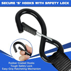 Ratchet Straps Heavy Duty Tie Down Strap Ratchet Tie Downs Ropes with Hooks 4 Pack-1" x 15 FT-2200 LB,Cargo/Truck Motorcycle Rope for Trucks Accessories-Black