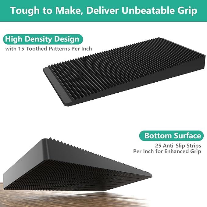 Furniture Leveler 12pcs Kit Size Variety | Multi-Purpose Rubber Shim for Leveling Feet Stable | Anti-Wobble Pad for Uneven Table, Dresser Leg, Toliet and More Furniture | Prevent from Wobbling