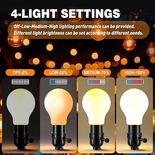 6 Pcs 3 Way Lamp Socket Replacement, UL Listed, E26 Medium Base, Turn Switch Knob for Low-Medium-High Light Settings Light Socket Lamp Parts for Repair Table and Floor Lamps DIY Project, Black