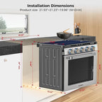 CAMPLUX Classic RV Stove Propane Range 21 Inches, Propane Oven with 3 Burners Cooktop for RV, RV Propane Oven Stove Combo 28,100 BTU/Hr, Stainless Steel RGS21MSF