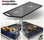 GASLAND Master 36 Inch Gas Cooktop with Griddle PRO GH3905SS1FC with 5 Burners,CSA certified, 120V Plug-in, NG/LPG Convertible