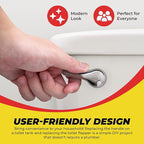 Qualihome Front Mount Chrome Toilet Handle Replacement Kit with 2 Inch Universal Toilet Flapper Replacement Kit and Stainless Steel Toilet Flapper Chain