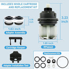 RP46463 Shower Cartridge for Delta Monitor 17 Series, Dual Function Bath Tub and Shower Faucet Valve, Includes RP46073 Seat and Spring Adapter(2006–Present)