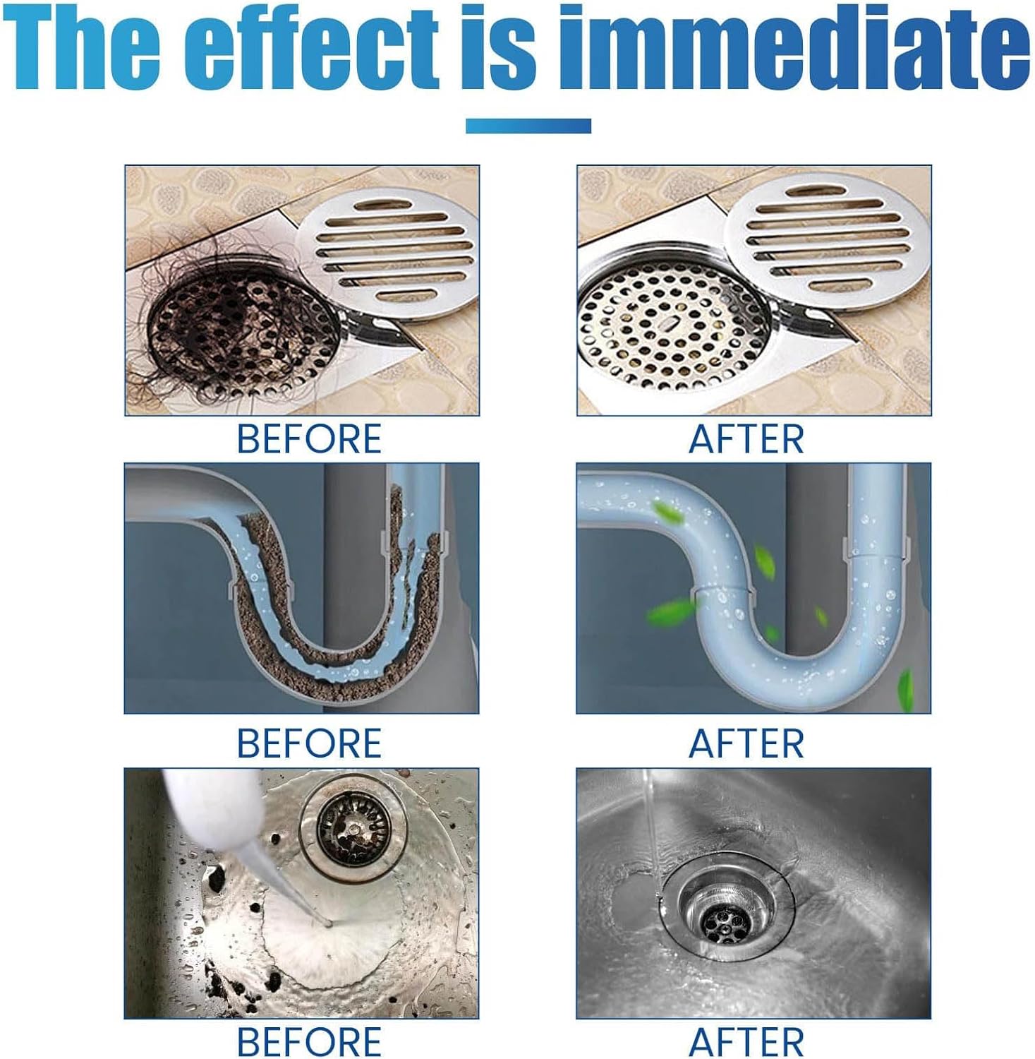 Pipeline Dredging Agent, Drain Clog Remover, Powerful Pipe Dredging Agent Powder, Sink and Drain Pipe Unclogging Agent For Kitchen Toilet (2)