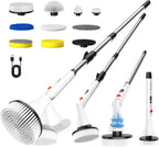 MayKing Electric Spin Scrubber with 9 Brush Heads, 3-Angle & 4-Length Adjustable Cordless Power Scrubber, 3-Speed & Battery LED Display, Electric Scrubber for Cleaning Bathroom Bathtub Floor Tiles