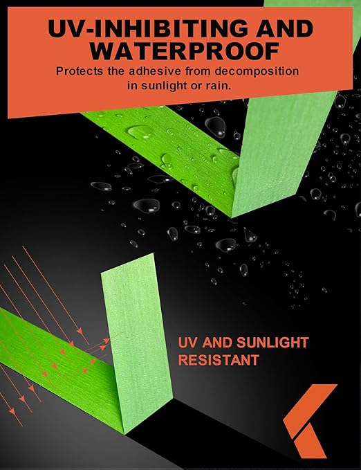 Painters Tape - Green No Residue Automotive Masking Tape, Heat Resistant for Paint Booth, 1.41 Inches x 60 Yards, 6 Rolls