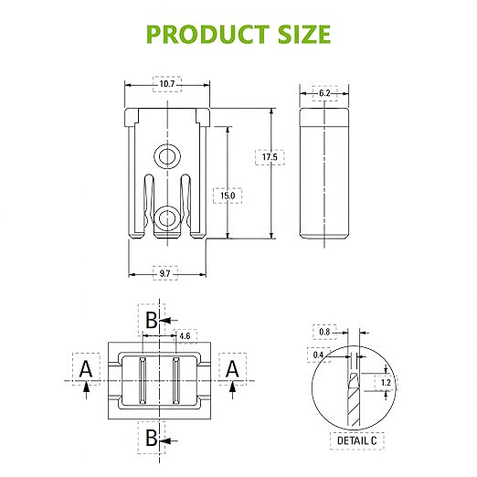 30A 32V Mini Slotted Automotive MCASE Shaped Cartridge Fuse Kit(Pack of 6pcs,30A)