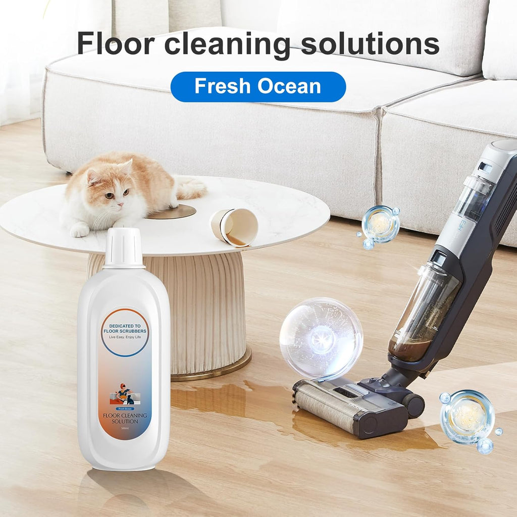 Floor Cleaning Solution Compatible With Tineco , Deep Cleans for Multiple Hard Floors, Suitable With All Robot Vacuums with Mopping and Cordless Wet/Dry Vacuum Mop Cleaner (Fresh Ocean 2 Bottle)