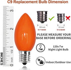25 Pack C9 Multicolor Christmas Light Bulbs, C9 Multicolor Replacement Bulbs for Outdoor Patio Christmas String Lights, 7W Incandescent Night Light Bulbs, C9/E17 Intermediate Base Bulb,120V 7W bulb