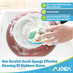 AIDEA Sponges Kitchen, Non-Scratch Scrub Sponge-24Count, Sponges for Non-Stick Cookware, Cellulose Sponge for Dishes, Cleans Fast Without Scratching, Cleaning Power for Kitchen, Bathroom, Household