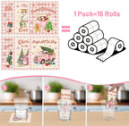 Pink Christmas Swedish Dishcloths for Kitchen, 6 Pack Snowman Truck Reusable Dish Paper Towels Housewarming Gifts, Xmas Absorbent Dish Rags for Home Cleaning