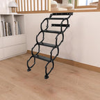 4 Steps Wall Mounted Attic Ladder, Indoor Attic Stairs Pull Down System, Metal Telescoping Step Ladders, Anti-slip Retractable Folding Stair, Loft Extension Steps Staircase for Garages(black, 4 Steps)