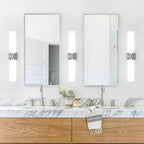 Wall Sconces Set of Two, Brushed Nickel Gold Bathroom Sconces Wall Lighting with Milky White Glass, Modern Sconces Wall Decor Set of 2 Bathroom Light Fixtures for Mirror Living Room Bedroom