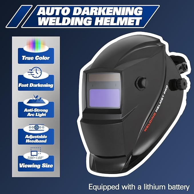 BILT HARD 135A 3-in-1 IGBT Inverter Welder, 110V Flux Core MIG/Lift TIG/Stick Welding Machine with Synergic Control, LED Display, 2T/4T/SPOT Modes & Full Kit (Solar Helmet, Gloves)